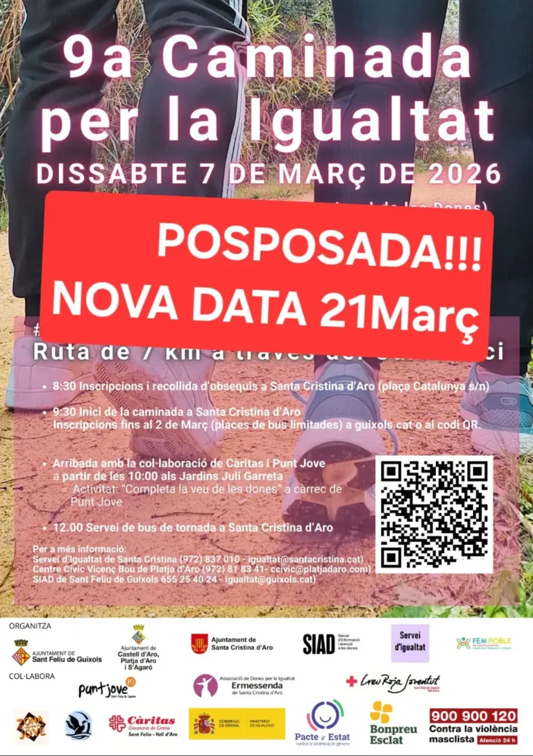 9a Caminada per la Igualtat – NOVA DATA! 21 de març