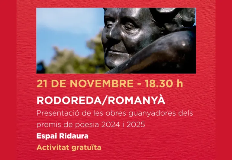 Presentació de les obres guanyadores dels premis de poesia 2024 i 2025 “Rodoreda/Romanyà”