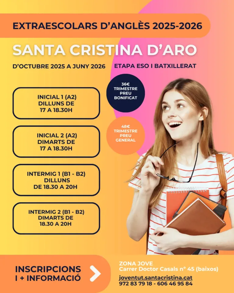 EXTRAESCOLARS D’ANGLÈS de Joventut curs 2025-2026