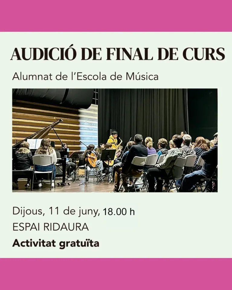 CONCERT DE FINAL DE CURS, ESCOLA DE MÚSICA
