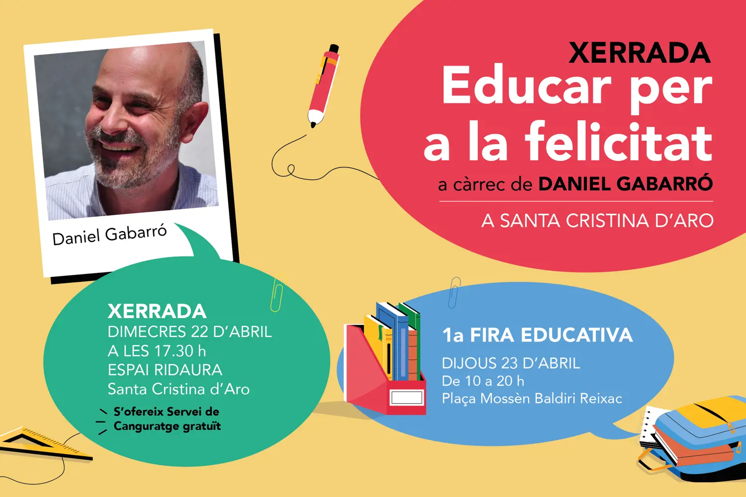 🎓 Xerrada: “Educar per a la felicitat” – 22 d’abril