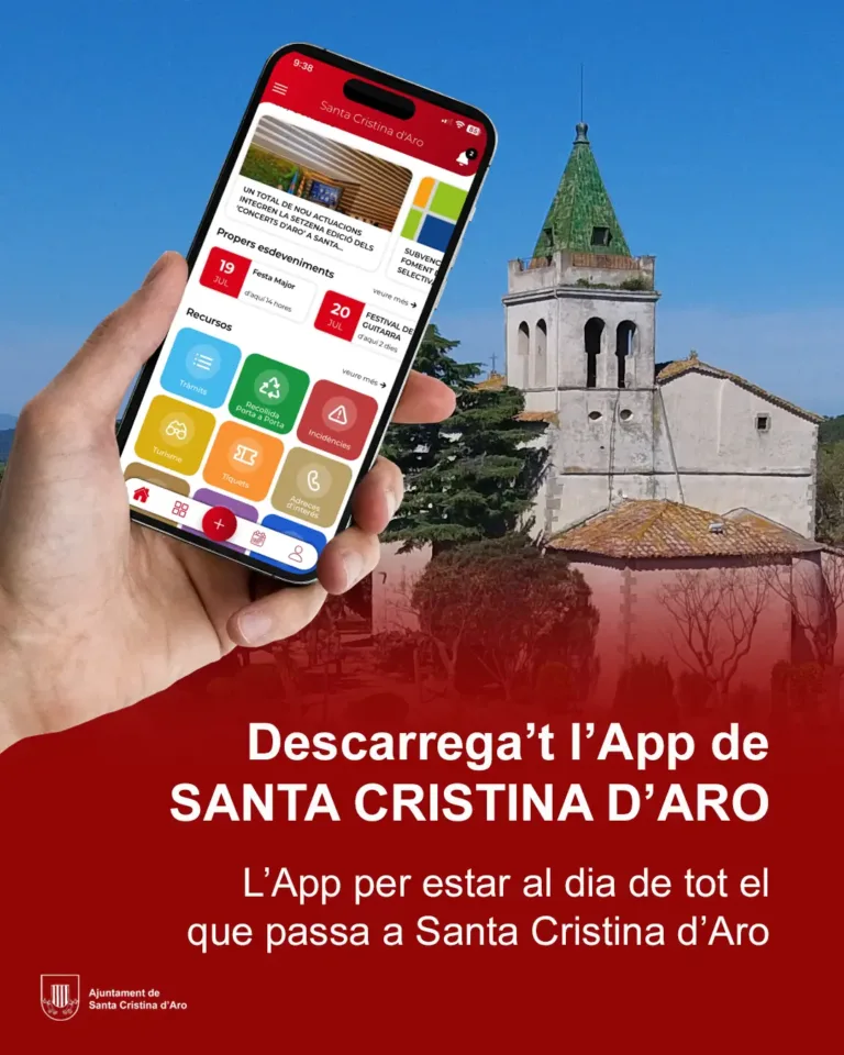📢 DESCARREGA’T L’APP OFICIAL DE SANTA CRISTINA D’ARO!