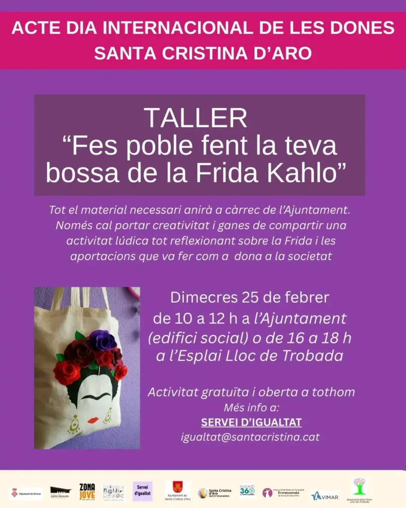 Taller: Fes poble fent la teva bossa de la Frida Kahlo