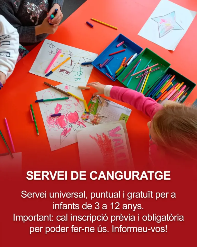 Servei de canguratge amb inscripció prèvia i obligatòria